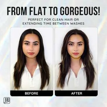 Juju Styling Texture Powder & Dry Shampoo Powder Pump 2 oz Powder Styler Dry Shampoo (Dark) - Natural Volumizing Hair Powder, Oil-Absorbing Dry Shampoo, Travel Size Hair Care for All Hair Types