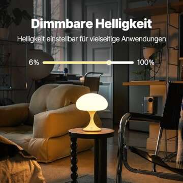 MAGCHARM Mushroom Lamp, 5W LED Cordless Rechargeable Table Lamp with Glass Shade, Small Retro Dimmable Touch Light with 3 Color Temps, Aesthetic Mid Century Bedside Light for Bedroom Ambient, White
