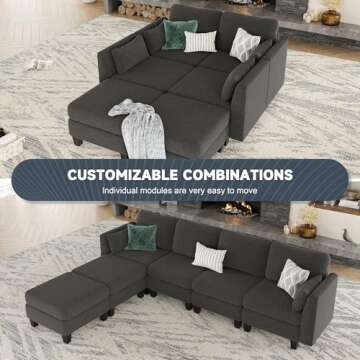 Huatean Modular Sectional Sofa with Memory Foam Comfort