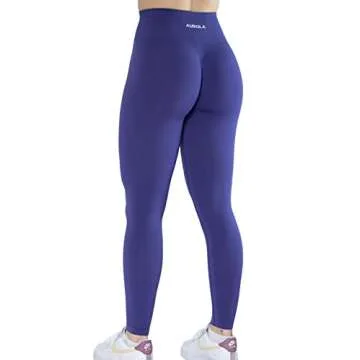 AUROLA Workout Leggings for Women Seamless Scrunch Yoga Pants Tummy Control Gym Fitness Sport Active Leggings 25'' (M, Very Peri)