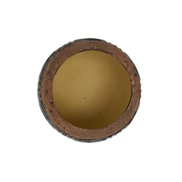 Creative Co-Op Embossed Terracotta Black Planter