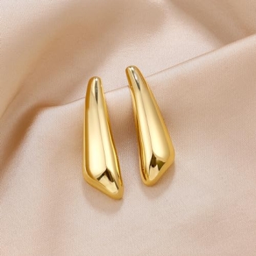 Chunky Geometry Earrings - Elegant Gold Statement Jewelry