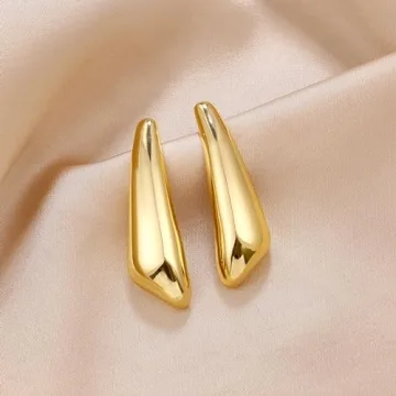 Chunky Geometry Earrings - Elegant Gold Statement Jewelry