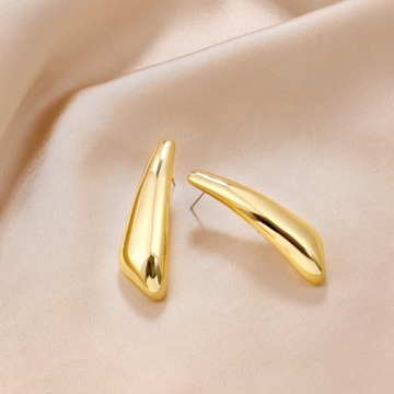 Chunky Geometry Earrings - Elegant Gold Statement Jewelry