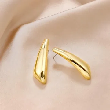 Chunky Geometry Earrings - Elegant Gold Statement Jewelry
