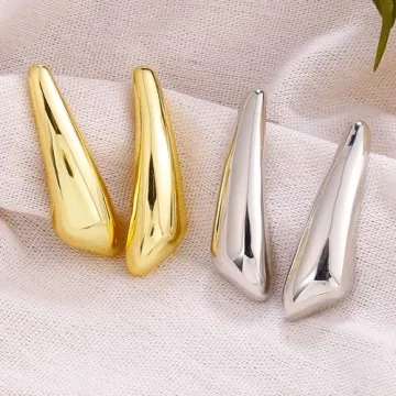 Chunky Geometry Earrings - Elegant Gold Statement Jewelry