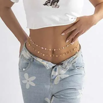 Stylish Adjustable Beaded Waist Chain - Boho Body Jewelry