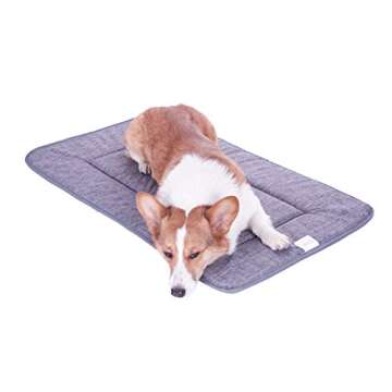 QIAOQI Dog Bed Kennel Pad Crate Mat Washable Orthopedic Antislip Beds Dense Memory Foam Cushion Padding Bolster | Perfect Sleep Bedding Pads for Carrier Cage