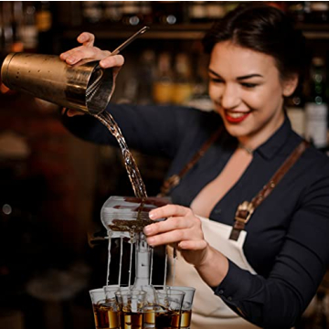 Bezrat Shot Glass Dispenser Gift Set - Rich Wood Mahogany Serving Tray - 6 Shot Acrylic Glass Dispenser and Holder - Whiskey, Liquids, Drinks, Beverages, Cocktail for Drinking Games, Parties and Bars