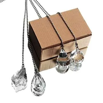 longsheng Clear Crystal Prism Drop Dazzling Crystal Ceiling Fan Pull Chain Pull Chain Extension with...