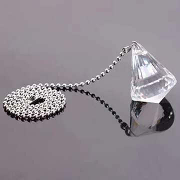 longsheng Clear Crystal Prism Drop Dazzling Crystal Ceiling Fan Pull Chain Pull Chain Extension with Connector for Ceiling Light Fan Set of 4 with Gift Box