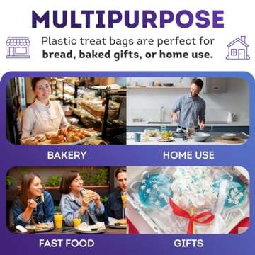 APQ Clear Gusseted Poly Bags for Baked Treats