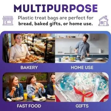 APQ Clear Gusseted Poly Bags for Baked Treats