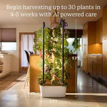Gardyn 4.0 Hydroponics Growing System Kit & Vertical Garden Planter, 30 Non-GMO Indoor Plants Smart ...