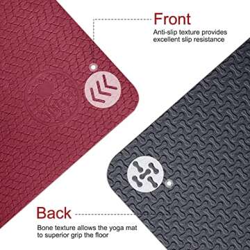 IUGA Yoga Mat Non Slip Anti-tear Yoga Mats Eco Friendly Hot Yoga Mat Thick Workout & Exercise Mat for Yoga, Pilates and Fitness (72"x 24"x 6mm)