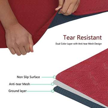 IUGA Yoga Mat Non Slip Anti-tear Yoga Mats Eco Friendly Hot Yoga Mat Thick Workout & Exercise Mat for Yoga, Pilates and Fitness (72"x 24"x 6mm)