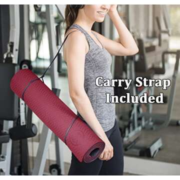 IUGA Yoga Mat Non Slip Anti-tear Yoga Mats Eco Friendly Hot Yoga Mat Thick Workout & Exercise Mat for Yoga, Pilates and Fitness (72"x 24"x 6mm)