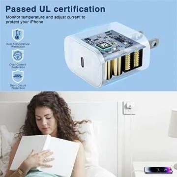 20W Rapid USB C Wall Super Fast Chargers Block Power Plug with 6Ft Type C to Lightning Cable, (MFi Certified) Lightning Charging Cord for iPhone 14 13 12 11 Pro Max Plus Air Mini iPad -Albedo 1Pack