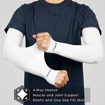 Achiou Arm Sun Sleeves for Compression UV Protection and Cooling - Ideal for Sports and Outdoor Acti...