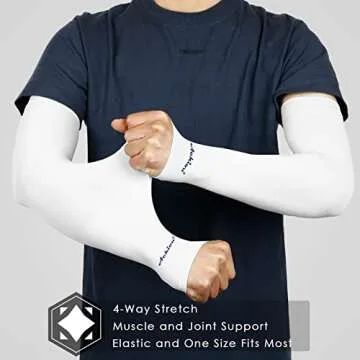 Achiou Arm Sun Sleeves for Compression UV Protection and Cooling - Ideal for Sports and Outdoor Acti...