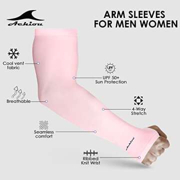 Achiou UV Protection Arm Sleeves for Men and Women Cooling