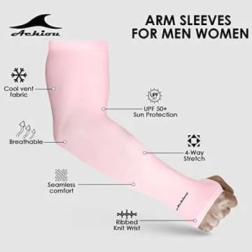 Achiou UV Protection Arm Sleeves for Men and Women Cooling