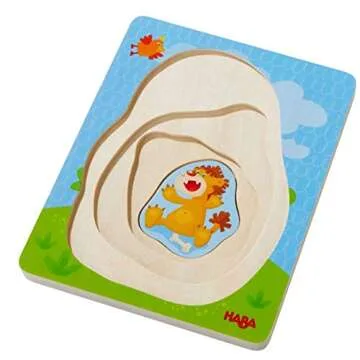 HABA Wild Animals 10 Piece Layered Wooden Puzzle for Ages 2 Years and Up