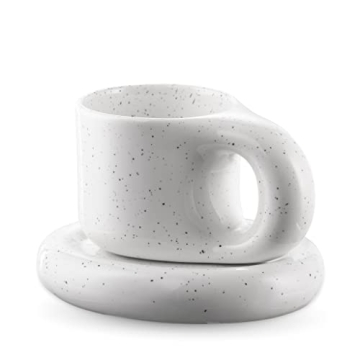 AVAFORT Simple Style Coffee Mug with Saucer - Unique Design