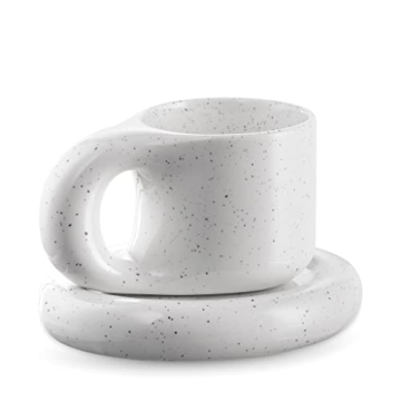 AVAFORT Simple Style Coffee Mug with Saucer - Unique Design