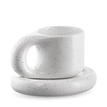 AVAFORT Simple Style Coffee Mug with Saucer - Unique Design