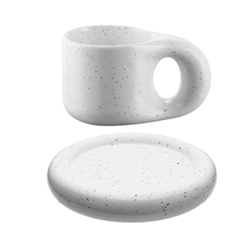 AVAFORT Simple Style Coffee Mug with Saucer - Unique Design