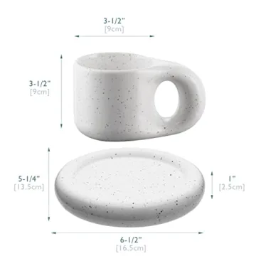 AVAFORT Simple Style Coffee Mug with Saucer - Unique Design