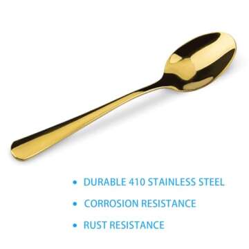 15 Packs Demitasse Espresso Spoons, 4.3 Inch Mini Gold Coffee Spoon, Stainless Steel Small Spoons for Dessert