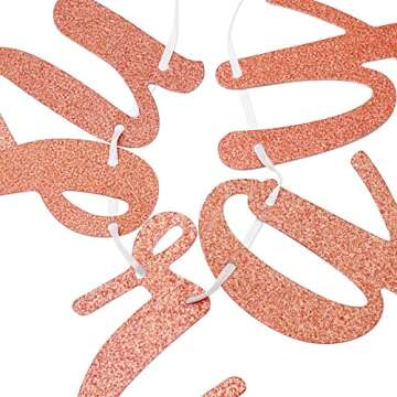 Big Bach Energy Banner, Bachelorette Party Decorations Pre-Strung Hen Party Sign Bridal Shower Decor Rose Gold Glitter