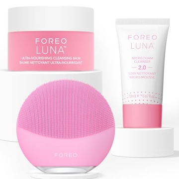 FOREO LUNA mini 3 Bundle - Premium Facial Cleansing Brush + Double Cleansing Kit - LUNA Micro-Foam Cleanser 2.0 0.67 fl.oz + LUNA Cleansing Balm 2.5 fl.oz