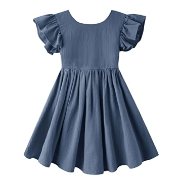 Lymanchi Kid Girl Dress Summer Linen Halter Casual Style