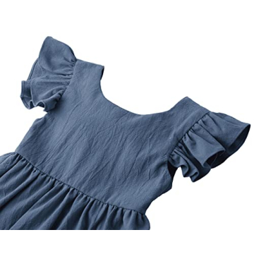 Lymanchi Kid Girl Dress Summer Linen Halter Casual Style