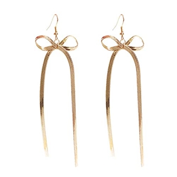 Handmade Doubnine Bow-Knot Ribbon Drop Dangle Earrings