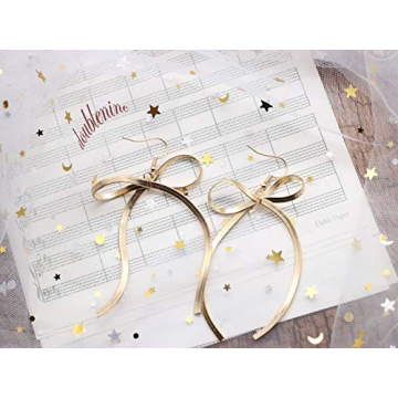 Handmade Doubnine Bow-Knot Ribbon Drop Dangle Earrings