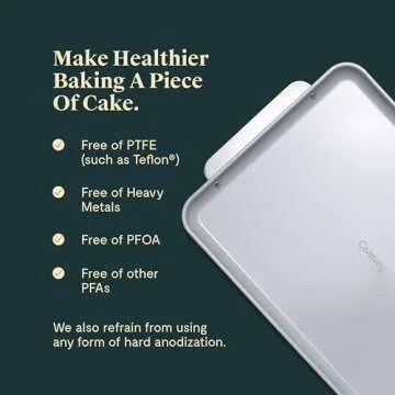 Caraway Non-Stick Ceramic Baking Sheet Duo - Naturally Slick Ceramic Coating - Non-Toxic, PTFE & PFOA Free - 18 x 13" Large & 15 x 10" Medium - Navy
