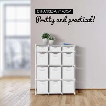 Stylish 12 Cube Closet Organizer with Fabric Bins