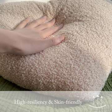 EastTree Heart Pillows - Soft Sherpa Love Throw Cushion