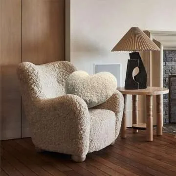 EastTree Heart Pillows - Soft Sherpa Love Throw Cushion