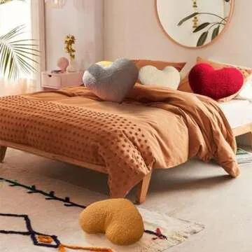 EastTree Heart Pillows - Soft Sherpa Love Throw Cushion