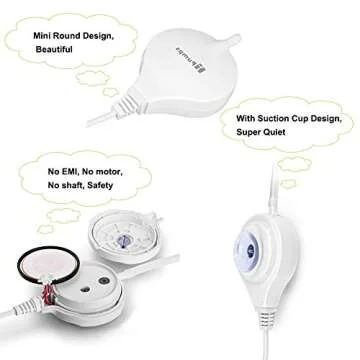 Aquarium Air Pump Chialstar Quietest Super Energy Saving 1.0W 15 Gallon Aquarium Pump for Fish Tank Oxygen Pump with Air Big Stone and Silicone Air Tube