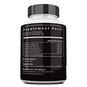 Ancestral Supplements Starter Pack, Grass Fed Beef Liver Capsules, Organ Capsules, Bone and Marrow C...