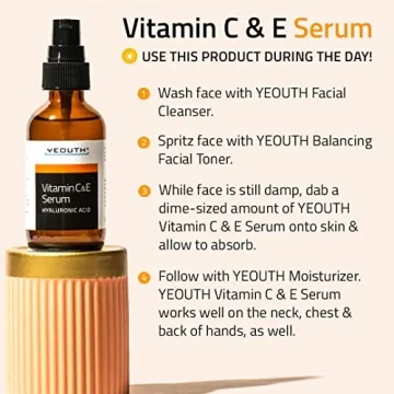 YEOUTH Vitamin C Serum with E and Hyaluronic Acid 2oz