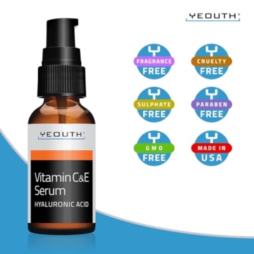 YEOUTH Vitamin C Serum with E and Hyaluronic Acid 2oz
