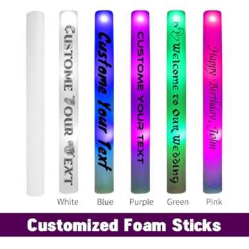 MROKO 25-200 Pcs Custom LED Foam Glow Sticks Set for Parties, Weddings, and More!
