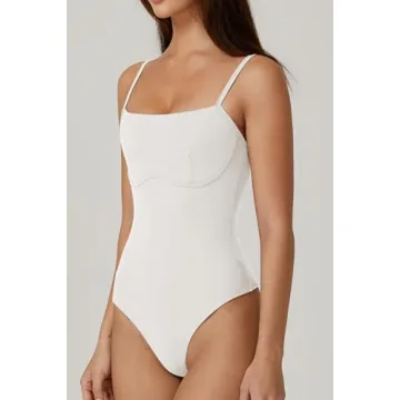 QINSEN Women's Sexy Cami Bodysuit Top for Effortless Style